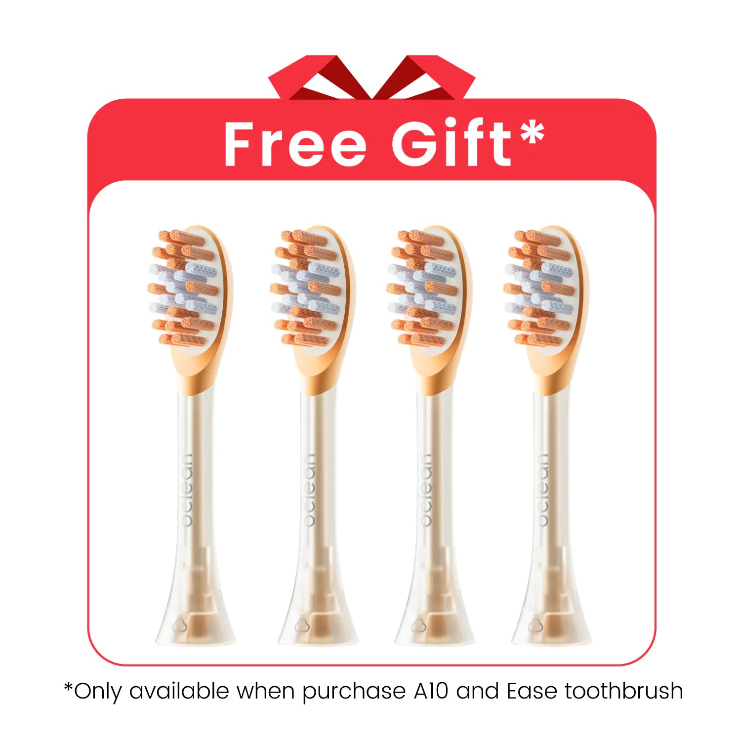Têtes de Brosse à dents électrique Oclean Easy Clean - Journée mondiale du sourire - 4 unités
